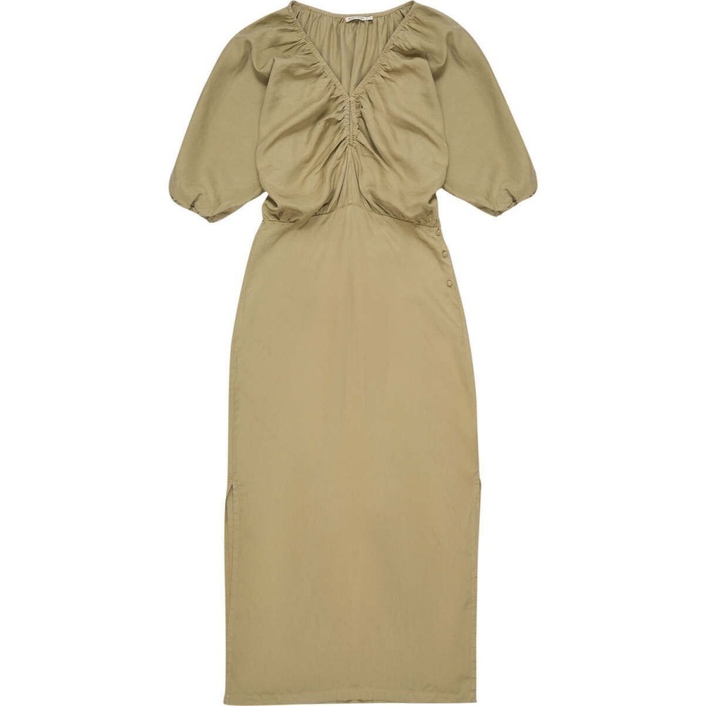 The New Society Women's Marena 100% Tencel Midi Dress - Khaki Green - Medium